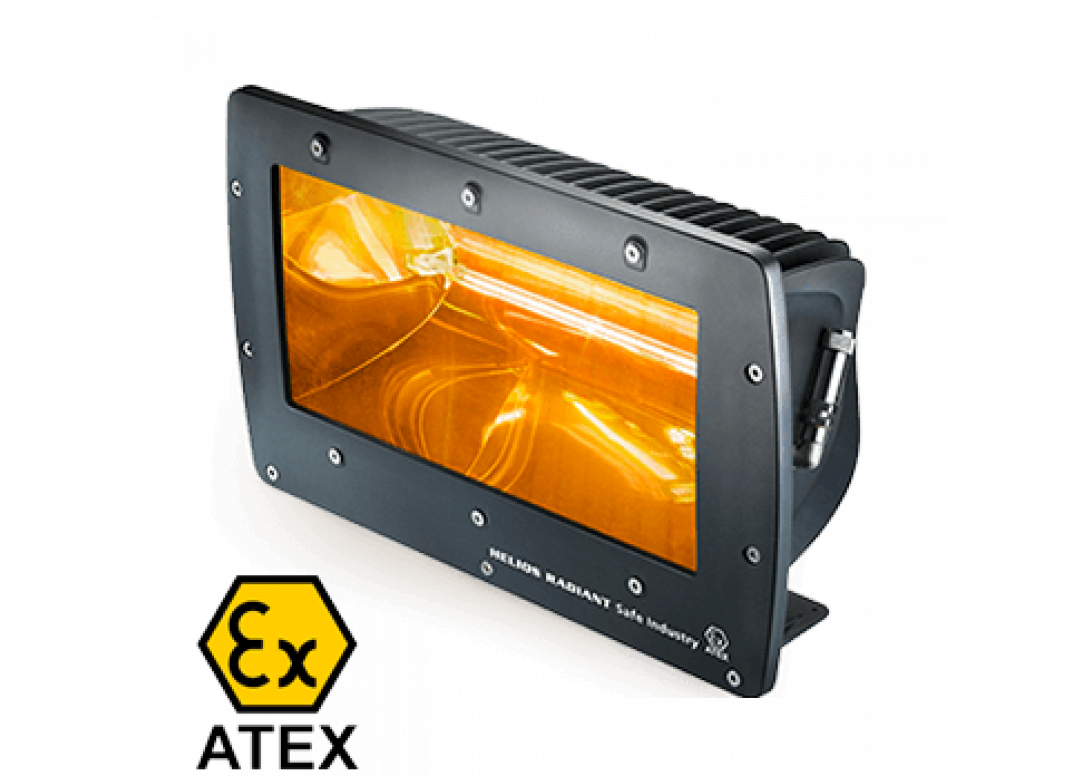 Infrared radiant heater Helios Atex 2kW IP66, grey, watertight